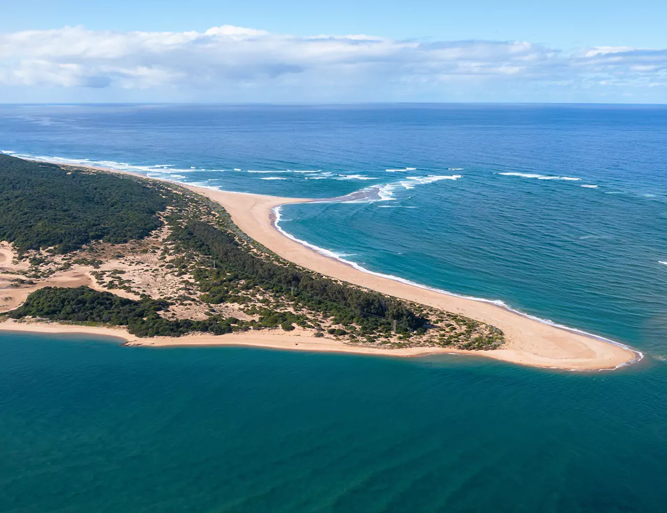 aerial view of mozambique wild coast